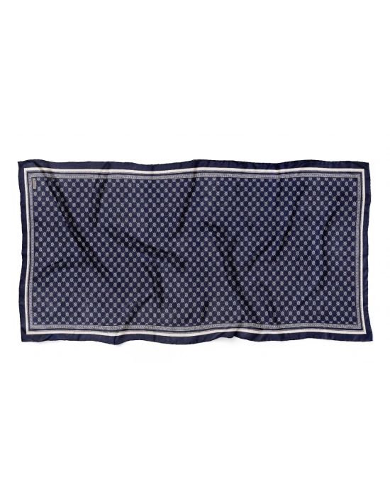 Mavi İpek Lacivert Serisi Soft Pamuk Şal D7