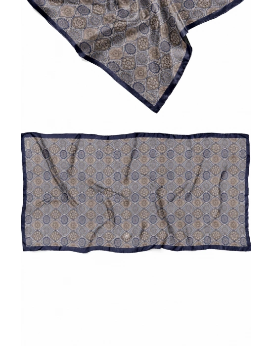 Mavi İpek Lacivert Serisi Soft Pamuk Şal D10