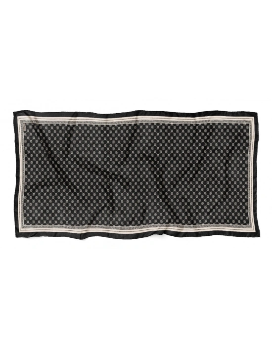 Mavi İpek Siyah Beyaz Serisi Soft Pamuk Şal D5