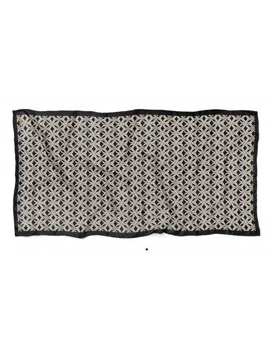 Mavi İpek Siyah Beyaz Serisi Soft Pamuk Şal D7