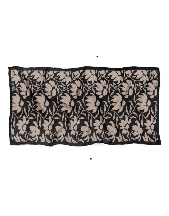 Mavi İpek Siyah Vizon Serisi Soft Pamuk Şal D2