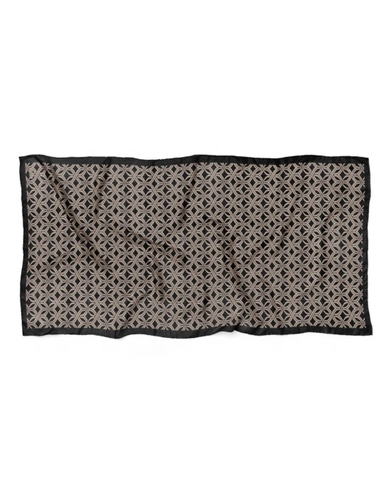 Mavi İpek Siyah Vizon Serisi Soft Pamuk Şal D3