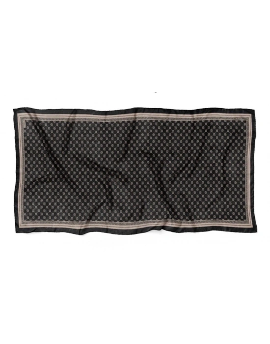 Mavi İpek Siyah Vizon Serisi Soft Pamuk Şal D4