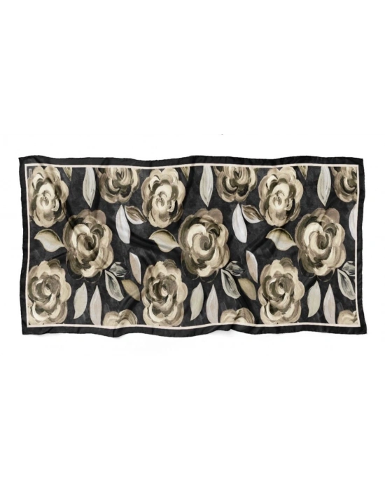 Mavi İpek Siyah Vizon Serisi Soft Pamuk Şal D5