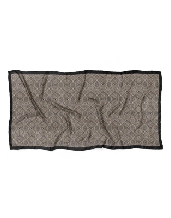 Mavi İpek Siyah Vizon Serisi Soft Pamuk Şal D6