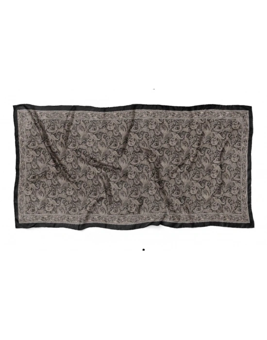 Mavi İpek Siyah Vizon Serisi Soft Pamuk Şal D7