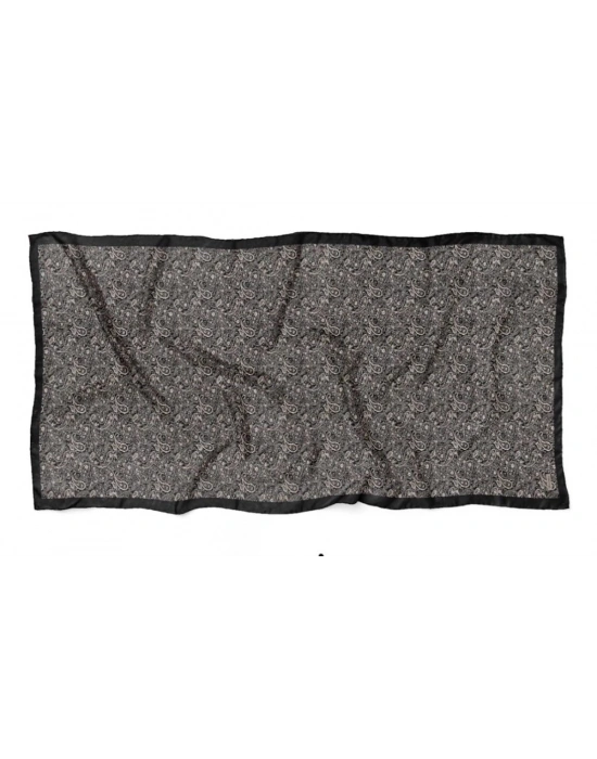 Mavi İpek Siyah Vizon Serisi Soft Pamuk Şal D9