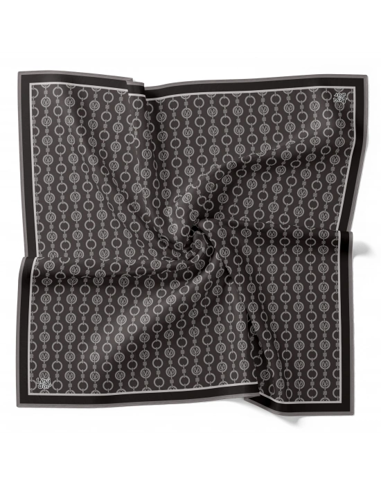 Levidor Kristal Eşarp Zincir Desen Gri