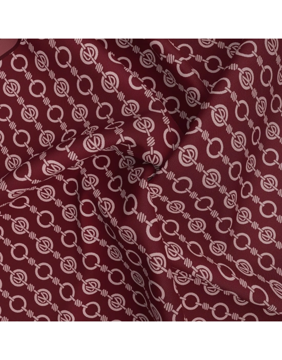 Levidor Kristal Eşarp Zincir Desen Bordo