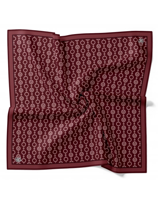 Levidor Kristal Eşarp Zincir Desen Bordo