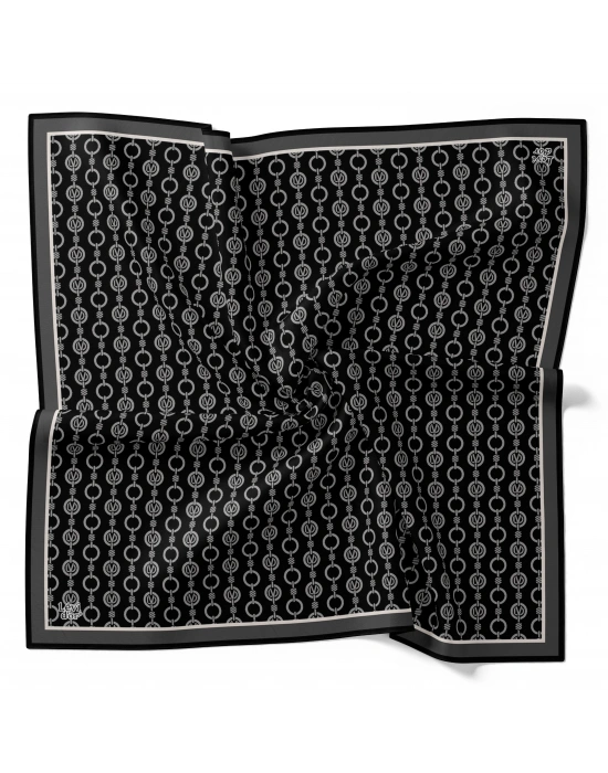 Levidor Kristal Eşarp Zincir Desen Siyah Nefti