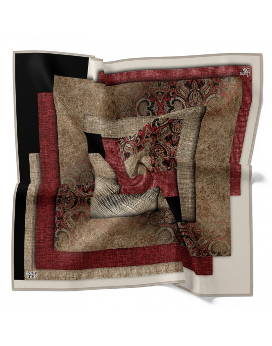 Levidor Kristal Eşarp D5 Siyah Bordo