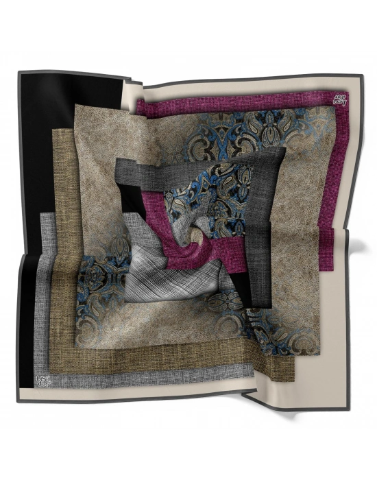 Levidor Kristal Eşarp D5 Siyah Fuşya