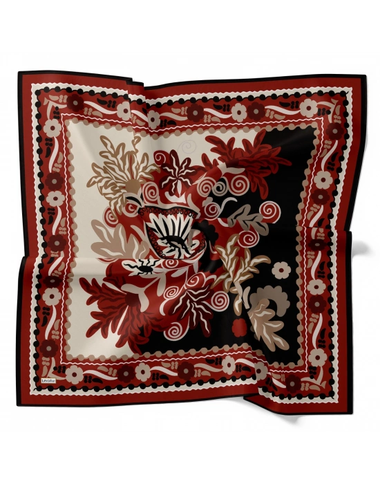 Levidor Royal Eşarp Etnik Desen Kırmızı