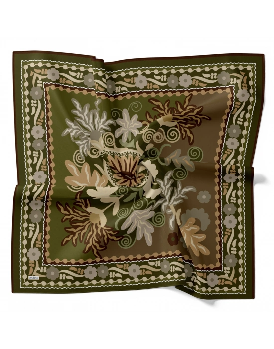 Levidor Royal Eşarp Etnik Desen Haki