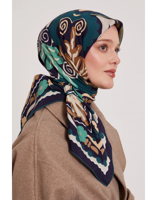 Levidor Royal Eşarp Etnik Desen Lacivert