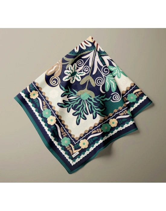 Levidor Royal Eşarp Etnik Desen Lacivert