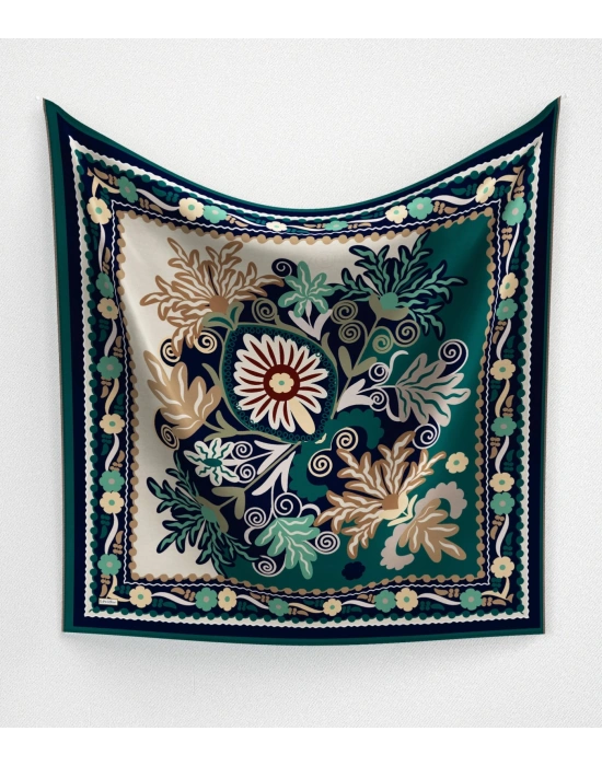 Levidor Royal Eşarp Etnik Desen Lacivert