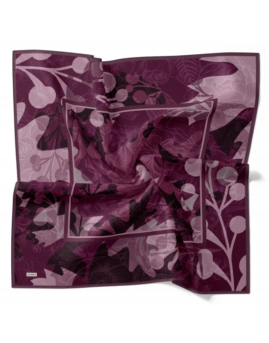 Levidor Royal Eşarp Yaprak Desen Fuşya