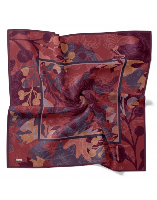 Levidor Royal Eşarp Yaprak Desen Mor