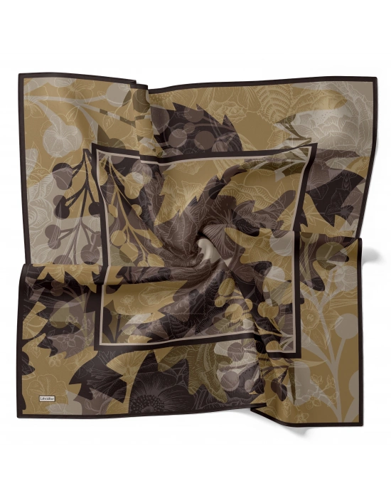 Levidor Royal Eşarp Yaprak Desen Yağ Yeşili