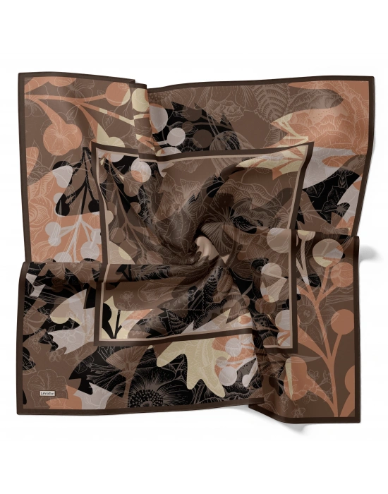 Levidor Royal Eşarp Yaprak Desen Kahve