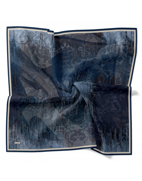 Levidor Royal Eşarp Batik Desen İndigo Mavi