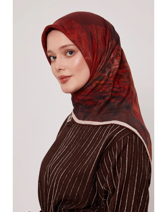 Levidor Royal Eşarp Batik Desen Bordo