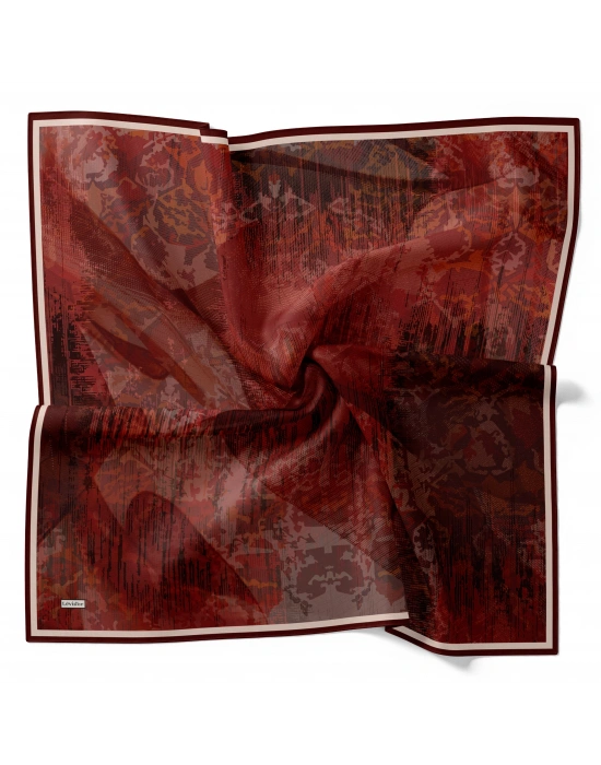 Levidor Royal Eşarp Batik Desen Bordo