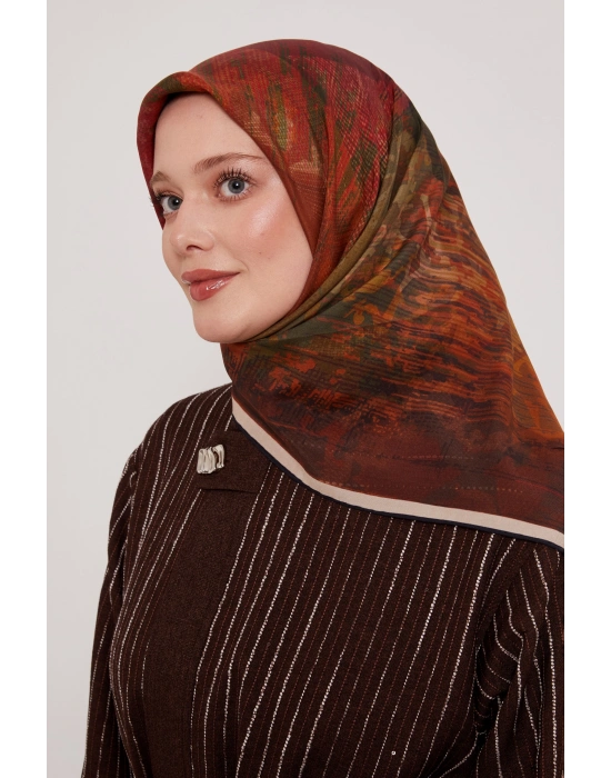 Levidor Royal Eşarp Batik Desen Taba