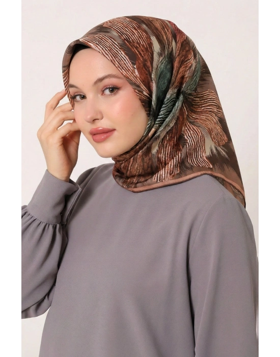 Levidor Tensel Eşarp Fırça Desen Kahve