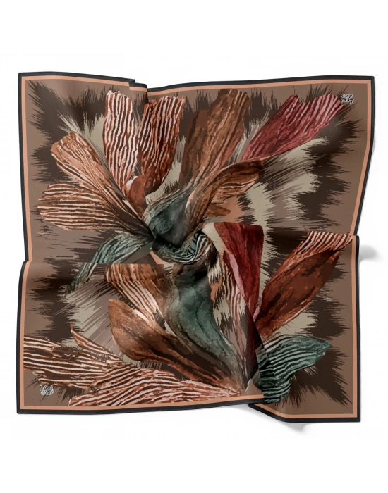 Levidor Tensel Eşarp Fırça Desen Kahve