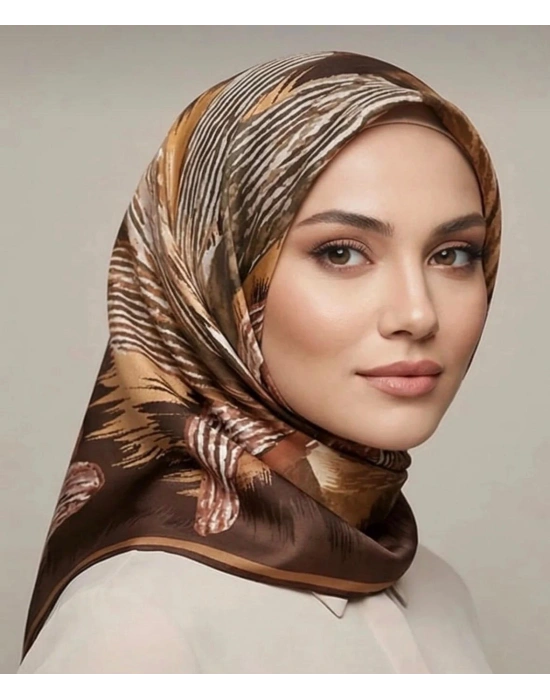 Levidor Tensel Eşarp Fırça Desen Acı Kahve