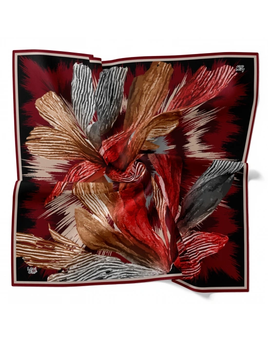 Levidor Tensel Eşarp Fırça Desen Bordo