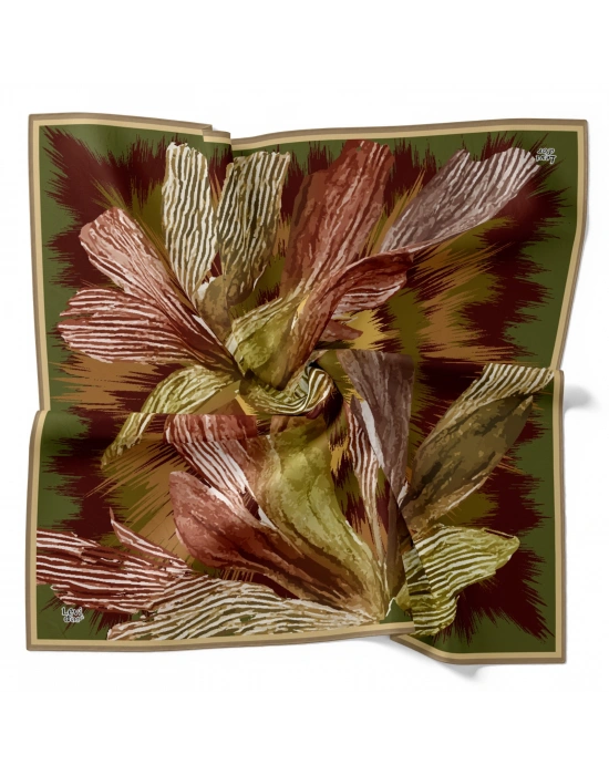 Levidor Tensel Eşarp Fırça Desen Haki