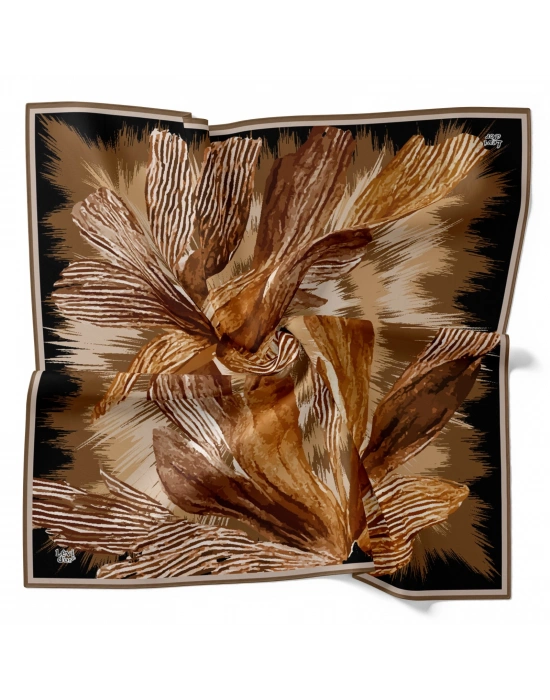 Levidor Tensel Eşarp Fırça Desen Sütlü Kahve