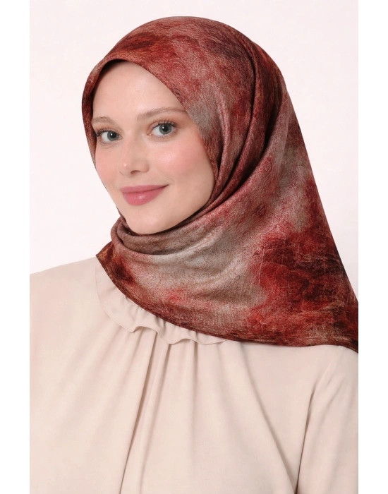 Levidor Tensel Eşarp Batik Desen Bordo