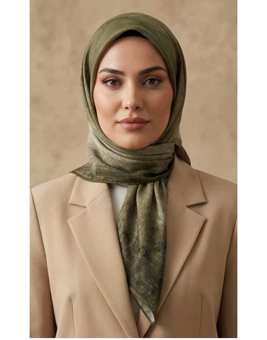 Levidor Tensel Eşarp Batik Desen HAKİ