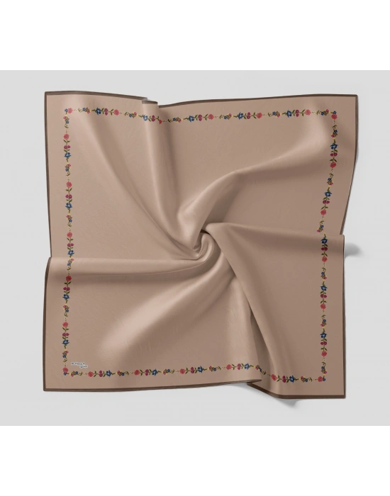 Bonjela Soft Eşarp Minimal Çiçek Desen Somon