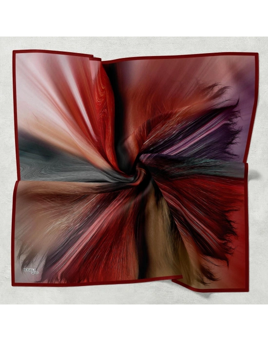 Bonjela Soft Eşarp Fırça Desen Bordo