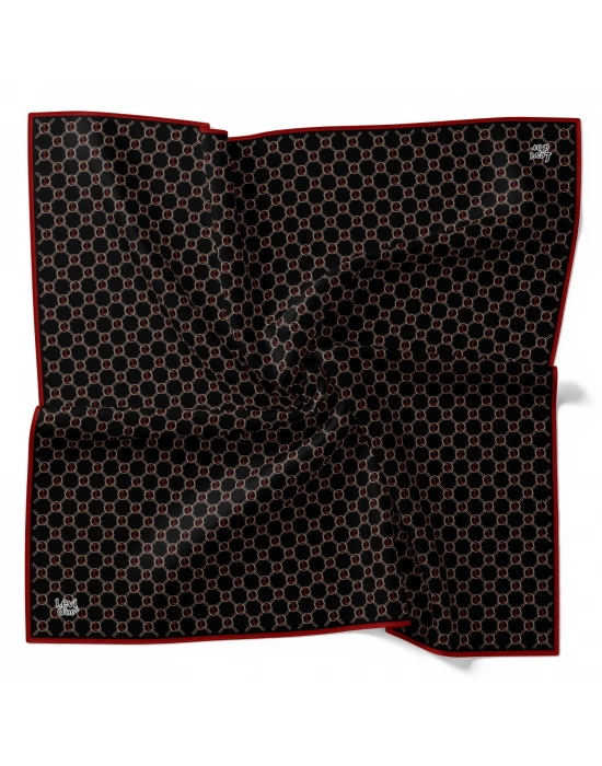 Levidor Kristal Eşarp D6 Siyah Kırmızı