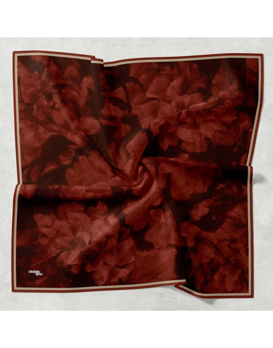 Bonjela Soft Eşarp D2 Çiçek Desen Bordo