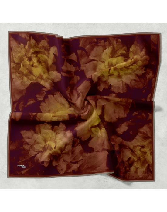 Bonjela Soft Eşarp D2 Çiçek Desen Mor