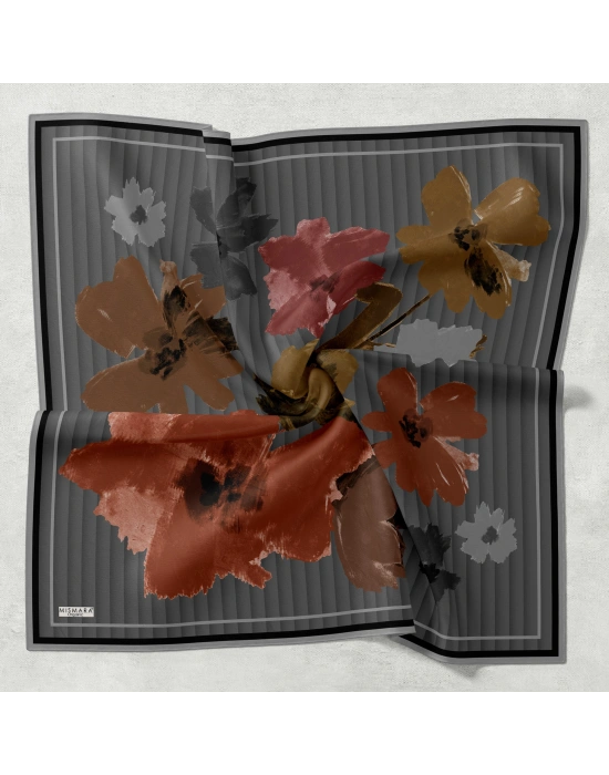 Mismara Organik Pamuk Eşarp D1 Füme