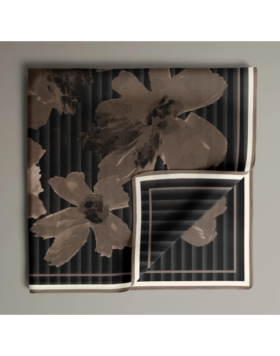 Mismara Organik Pamuk Eşarp D1 Siyah Vizon