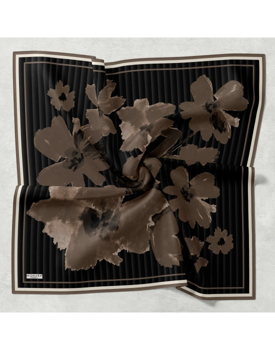 Mismara Organik Pamuk Eşarp D1 Siyah Vizon