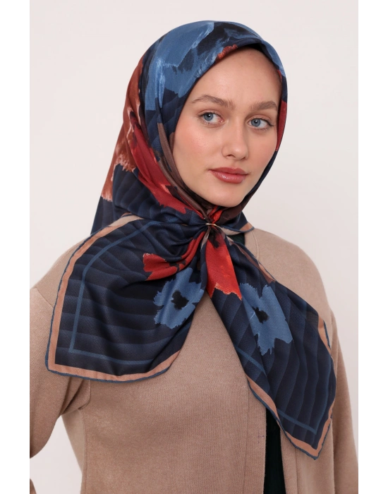 Mismara Organik Pamuk Eşarp D1 Lacivert