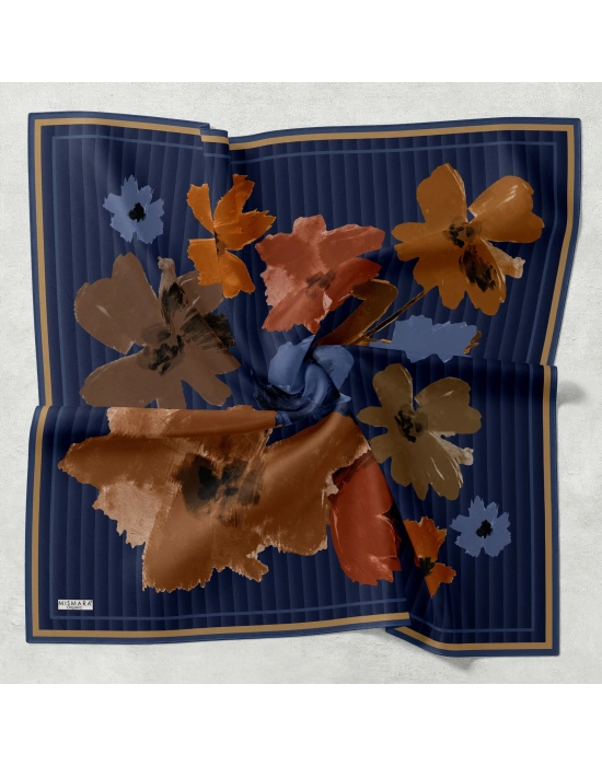 Mismara Organik Pamuk Eşarp D1 Lacivert