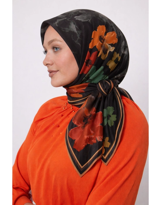 Mismara Organik Pamuk Eşarp D1 Siyah