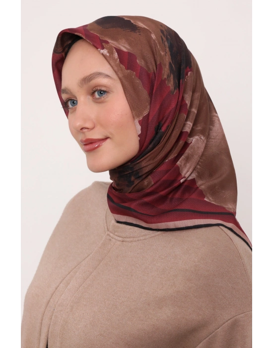 Mismara Organik Pamuk Eşarp D1 Bordo